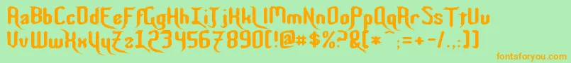 Nightwarrior Font – Orange Fonts on Green Background