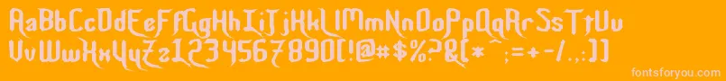 Nightwarrior-Schriftart – Rosa Schriften auf orangefarbenem Hintergrund