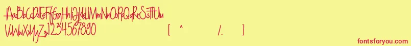 NightWork Free Font – Red Fonts on Yellow Background