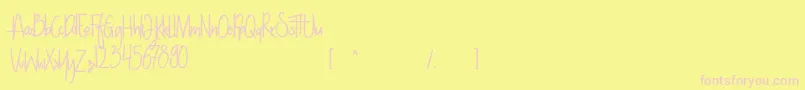 NightWork Free Font – Pink Fonts on Yellow Background