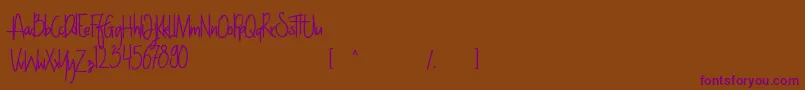 NightWork Free Font – Purple Fonts on Brown Background