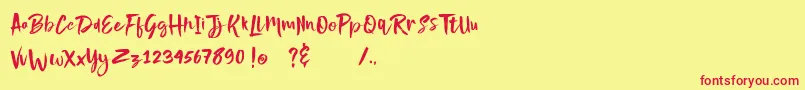 nightype Font – Red Fonts on Yellow Background