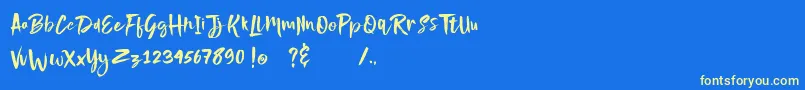 nightype Font – Yellow Fonts on Blue Background