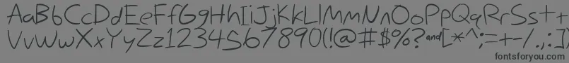 フォントNihilschiz Handwriting – 黒い文字の灰色の背景