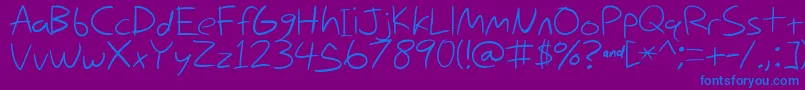 fuente Nihilschiz Handwriting – Fuentes Azules Sobre Fondo Morado