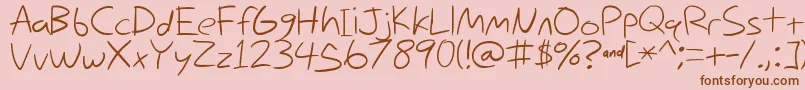 Nihilschiz Handwriting Font – Brown Fonts on Pink Background