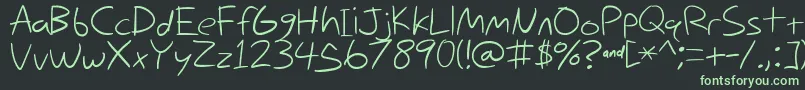 Nihilschiz Handwriting Font – Green Fonts on Black Background