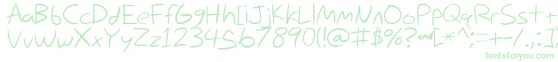 Nihilschiz Handwriting Font – Green Fonts on White Background