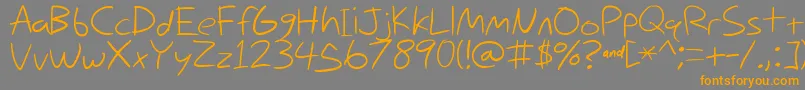 Nihilschiz Handwriting Font – Orange Fonts on Gray Background