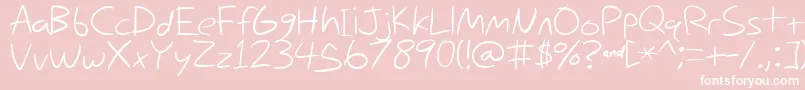 Nihilschiz Handwriting Font – White Fonts on Pink Background