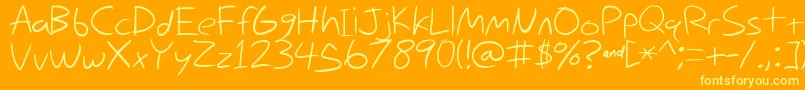 Nihilschiz Handwriting-Schriftart – Gelbe Schriften auf orangefarbenem Hintergrund