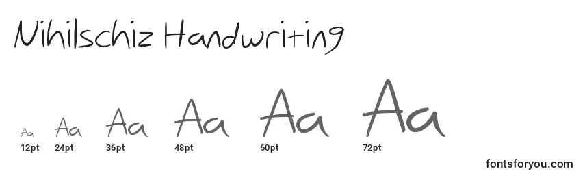 Размеры шрифта Nihilschiz Handwriting