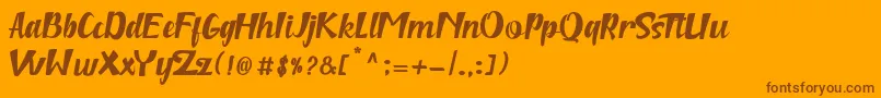 niken Font – Brown Fonts on Orange Background