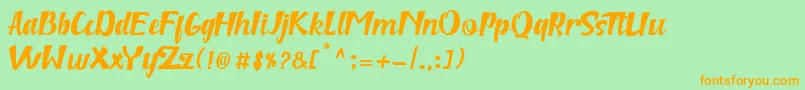 niken Font – Orange Fonts on Green Background