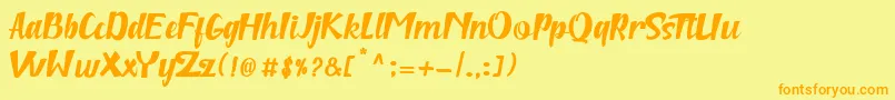 niken Font – Orange Fonts on Yellow Background