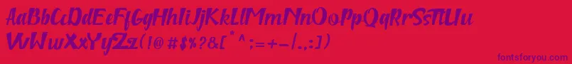 niken Font – Purple Fonts on Red Background