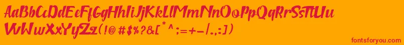 niken Font – Red Fonts on Orange Background