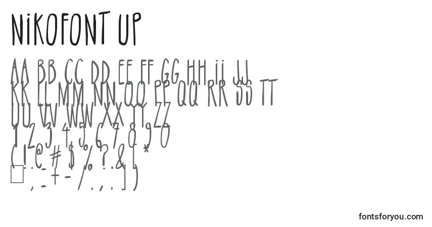Schriftart NikoFont Up – Alphabet, Zahlen, spezielle Symbole