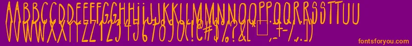 NikoFont Up-fontti – oranssit fontit violetilla taustalla