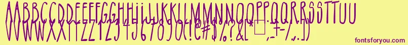 NikoFont Up Font – Purple Fonts on Yellow Background