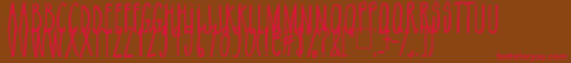 NikoFont Up Font – Red Fonts on Brown Background
