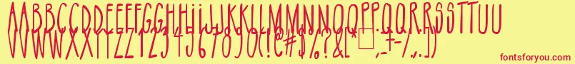 NikoFont Up Font – Red Fonts on Yellow Background