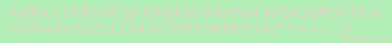 Шрифт Ft5iItalic – розовые шрифты на зелёном фоне