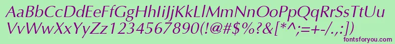 Ft5iItalic Font – Purple Fonts on Green Background