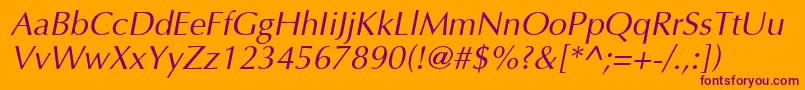 Ft5iItalic Font – Purple Fonts on Orange Background