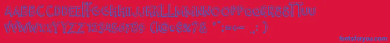 Nikolas  Pine Font – Blue Fonts on Red Background