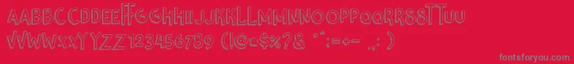 フォントNikolas  Pine – 赤い背景に灰色の文字
