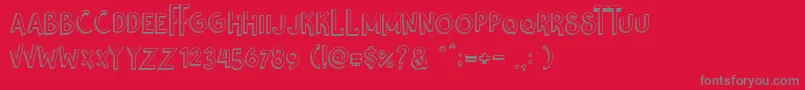 Nikolas  Pine Font – Gray Fonts on Red Background
