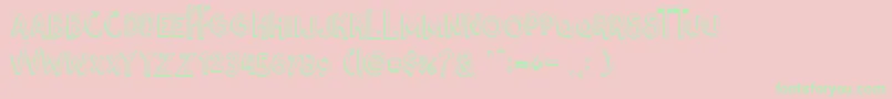 Nikolas  Pine-Schriftart – Grüne Schriften auf rosa Hintergrund