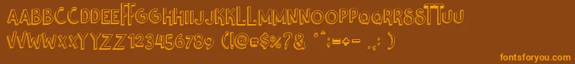 Nikolas  Pine Font – Orange Fonts on Brown Background