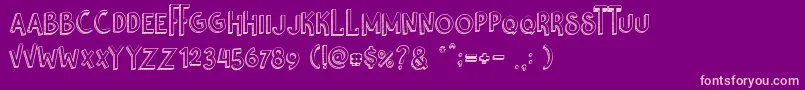 Nikolas  Pine Font – Pink Fonts on Purple Background