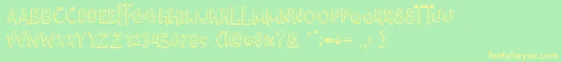 Nikolas  Pine Font – Yellow Fonts on Green Background