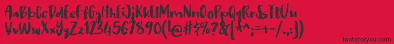 Czcionka nikotinusDEMO – czarne czcionki na czerwonym tle