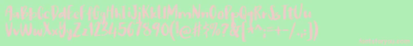 nikotinusDEMO Font – Pink Fonts on Green Background