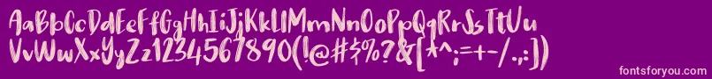 nikotinusDEMO Font – Pink Fonts on Purple Background