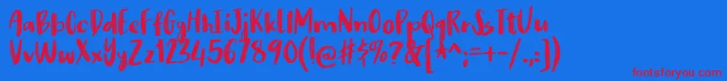 nikotinusDEMO Font – Red Fonts on Blue Background