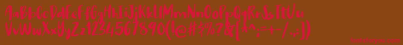 nikotinusDEMO Font – Red Fonts on Brown Background