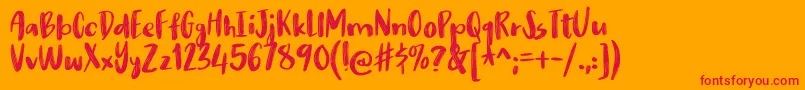 nikotinusDEMO Font – Red Fonts on Orange Background