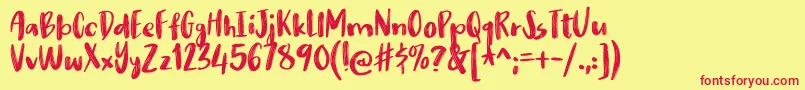 nikotinusDEMO Font – Red Fonts on Yellow Background