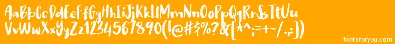 nikotinusDEMO Font – White Fonts on Orange Background