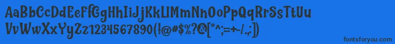 Nilky  Miky by Keithzo 7NTypes Font – Black Fonts on Blue Background