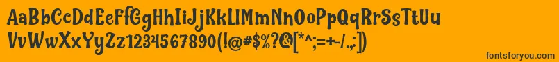 Nilky  Miky by Keithzo 7NTypes Font – Black Fonts on Orange Background