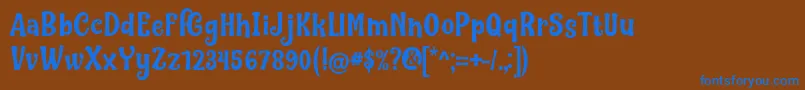 Nilky  Miky by Keithzo 7NTypes Font – Blue Fonts on Brown Background