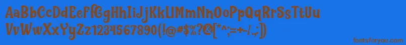 Nilky  Miky by Keithzo 7NTypes Font – Brown Fonts on Blue Background