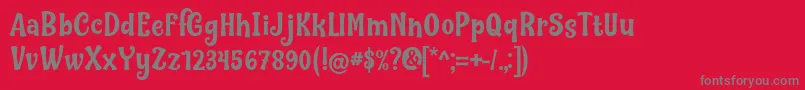 Nilky  Miky by Keithzo 7NTypes Font – Gray Fonts on Red Background
