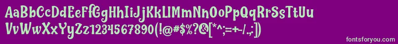 Nilky  Miky by Keithzo 7NTypes Font – Green Fonts on Purple Background